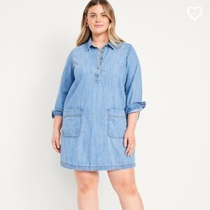Old Navy Jean Popover Dress